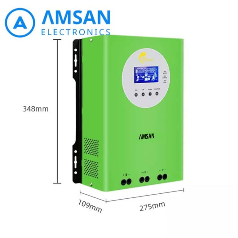 MPPT AMSAN 100A 12V 24V 36V 48V Solar Charge Controller SCC Hijau - Gambar 2