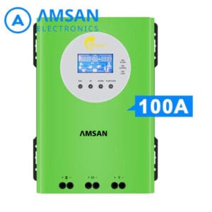 MPPT AMSAN 100A 12V 24V 36V 48V Solar Charge Controller SCC Hijau