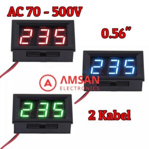 Volt Meter AC 70-500V 0.56 Inch Voltmeter Digital 2 Kabel AC 220V