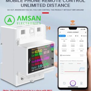 AT4PW 100A MCB WIFI Smart Breaker Timer Hz PF kWh Meter Din Rail