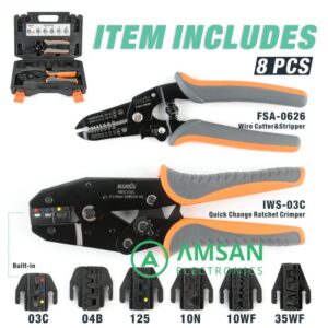 IWISS KIT 0535 Quick Change Crimping Tool Set Tang Skun Multifungsi