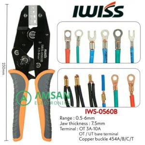 IWISS 0560 Tang Crimping C45 OT-UT 3A-10A Open Lug Terminal 454 ABCT
