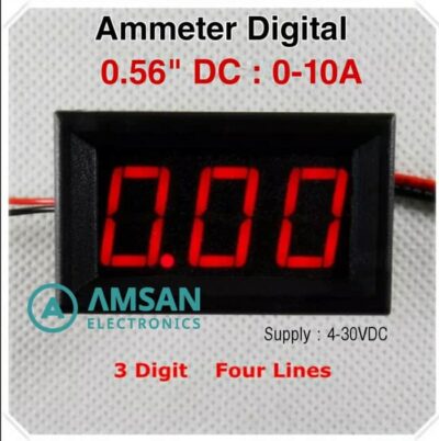 Digital Ammeter DC 0-10A 0.56 Inch Pengukur Arus Current Meter