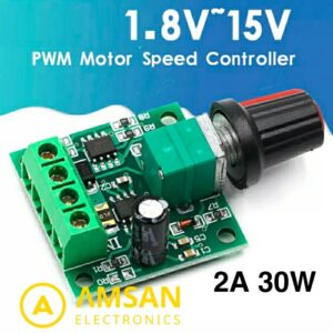 Dimmer DC Motor Speed Controller PWM 1.8-15V 2A 30V 1803BK Lampu LED