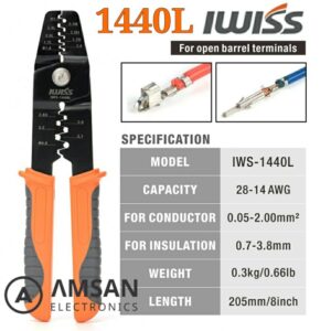 IWISS 1440L IWS Wide Range Open Barrel Non-Insulated Terminal Crimping