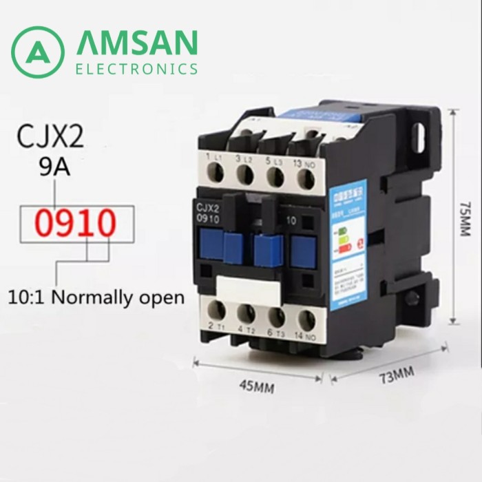 thumbnail image 2 of Heschen AC Contactor, CJX2-1810, 220V 50/60Hz Coil, 3P, 3 Pole 2 of 14