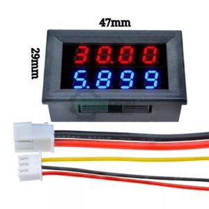 DC Volt Meter Ammeter 4 Digit 200V 10A 50A 100A Dual Volt Ampere Meter 0.28 inch