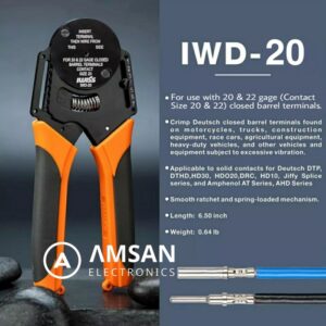 IWISS IWD-12-16-20 Tang Crimping Terminal Deutsch Amphenol DT DTM DTP