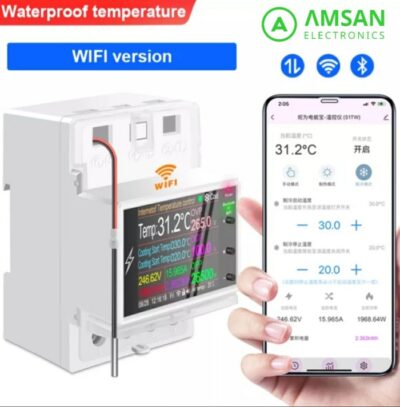 AT4PTW WIFI 100A 220V Thermostat Temperatur Controller Heating Cooling - NTC Waterproof