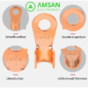 Skun OT Tembaga Murni Cable Lug - Gambar 3