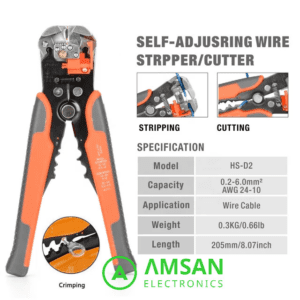 IWISS HS-D2 Wire Stripper 24-10AWG 0.2-6mm Cable Cutter Crimper