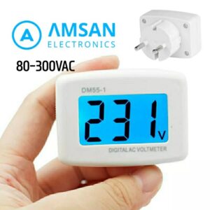 DM55-1 Digital Voltmeter AC 220V Stop Kontak Steaker Volt Meter Tester
