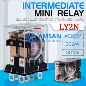 Relay LY2N 2NO 2NC dengan LED indikator 8pin 2x10A / JQX-13F / HH62P