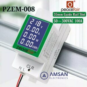 PZEM-008 Din Rail Power Energy Meter 50-300VAC 100A Peacefair