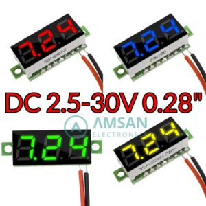 Volt Meter DC 2.5-30V 0.28 Inch Voltmeter Micro Tanpa Frame Casing