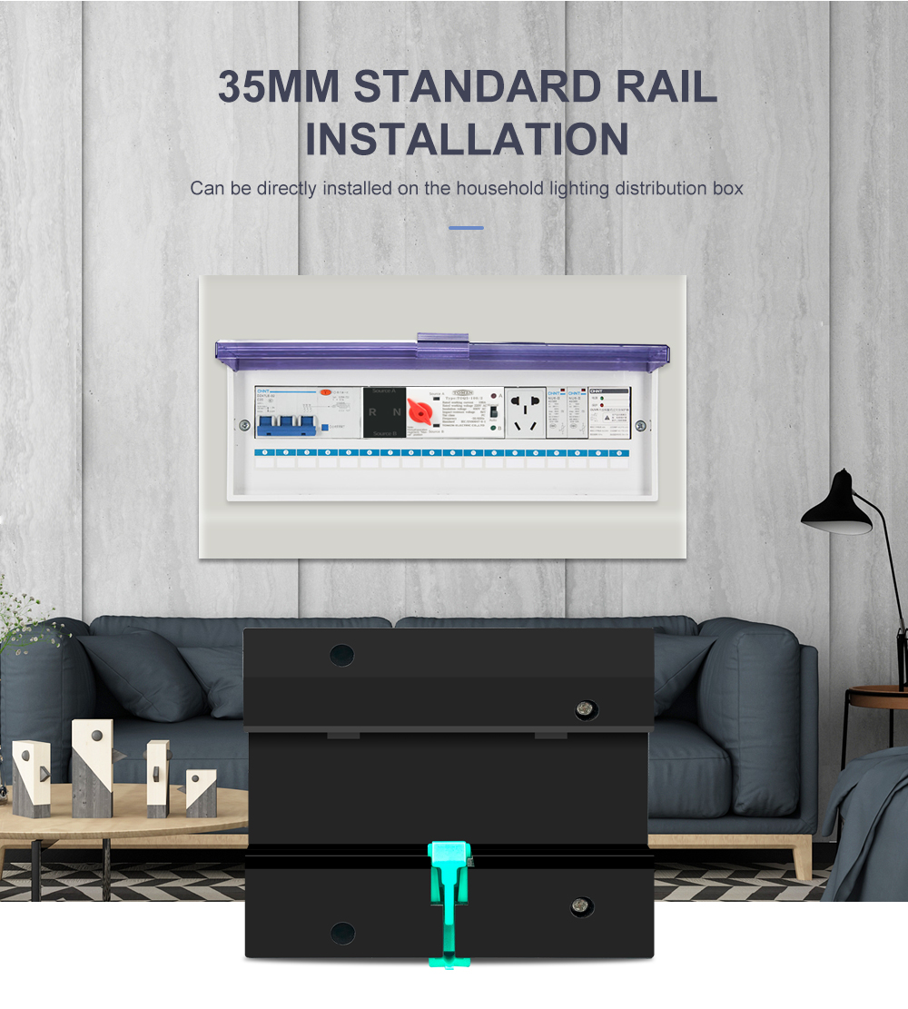 TOMZN Single Phase Din Rail ATS Dual Power Automatic Transfer Electrical Selector Switches Uninterrupted 2P 63A 100A 125A