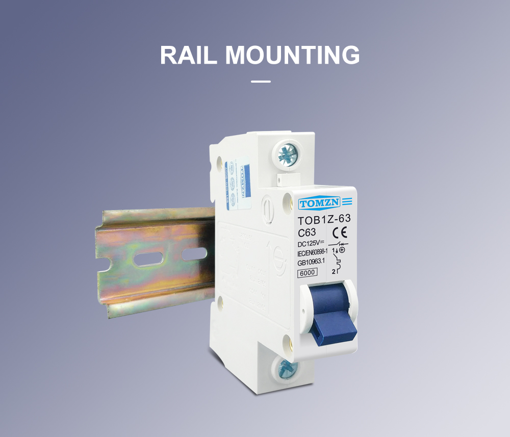 DC MCB 6KA 1P 125V Mini Circuit Breaker 3A 6A 10A 16A 20A 25A 32A 40A 50A 63A