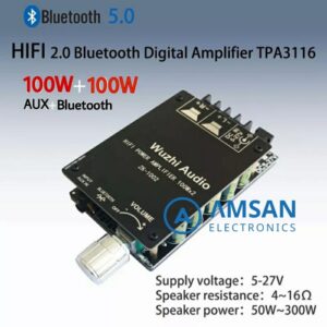ZK-1002 Hi-Fi Bluetooth 5.0 Class D Amplifier 2X 100W Stereo TPA3116