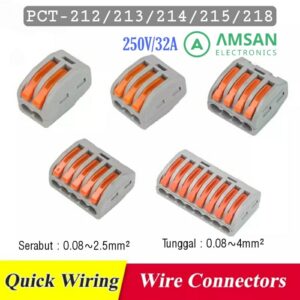PCT-212-213-214-215-218 WAGO Terminal Sambungan Kabel Konektor