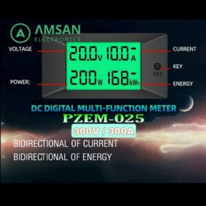 Peacefair PZEM-025 Bidirectional DC 300V 300A Ammeter kWh Volt Watt meter