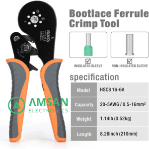 IWISS HSC8 16-6 Tang Crimping Skun Ferruless AWG 20-5 Hexagon 0.5-16mm