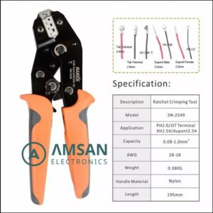 IWISS SN 2549 Crimping Tool AWG28-18 0.08-1.0mm Dupont JST KF2510