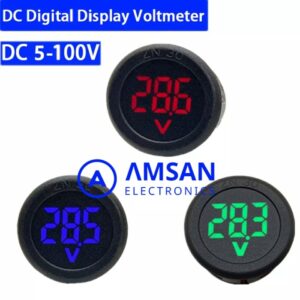 Voltmeter Bulat Volt Meter Digital Box Panel Display 100VDC Round