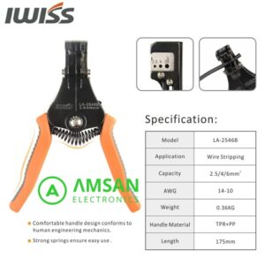 IWISS LA-2546B Solar Cable Stripper Tang Kupas Kabel PV 6mm AWG14-10
