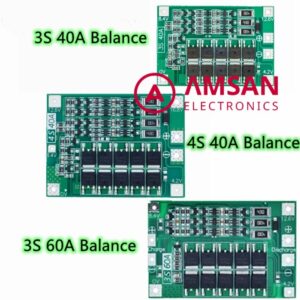 BMS 3S 4S 40A 60A Balance 18650 Battery Pack 12.6V 16.8V Li-Ion