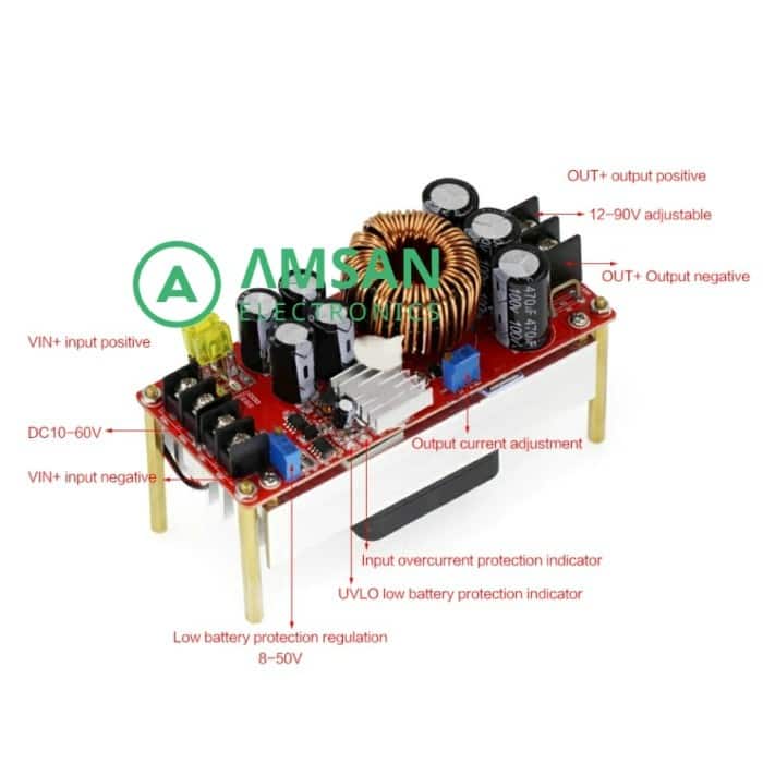 Step-Up 30A 1500W Boost Converter CC Penaik Tegangan DC Power Supply - Gambar 2