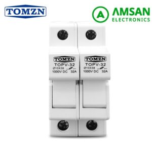 DC Fuse Holder Solar PV 2P 1000V TOMZN TOPV-32 Rumah Sekring 10x38mm