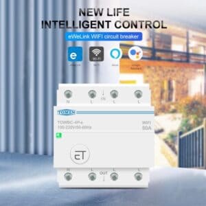 TOMZN Smart MCB WiFi 80A 3 Phase 220V 380V Timer Saklar Jarak Jauh