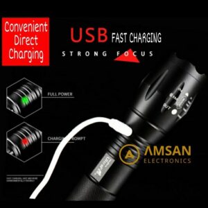 Senter CREE XLM-T6 USB Fast Charging 18650 Battery - UltraFire