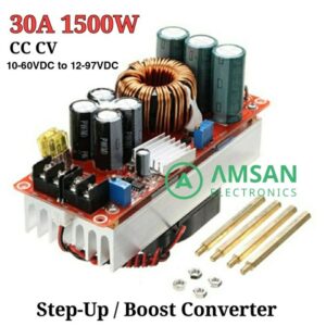 Step-Up 30A 1500W Boost Converter CC Penaik Tegangan DC Power Supply