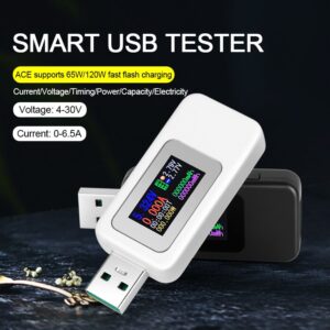 KWS-MX18L Layar Warna USB Tester 4-30V 0-6.5A Digital Voltmeter Saat Ini Tegangan Pengisi Daya Indikator Detektor Kapasitas