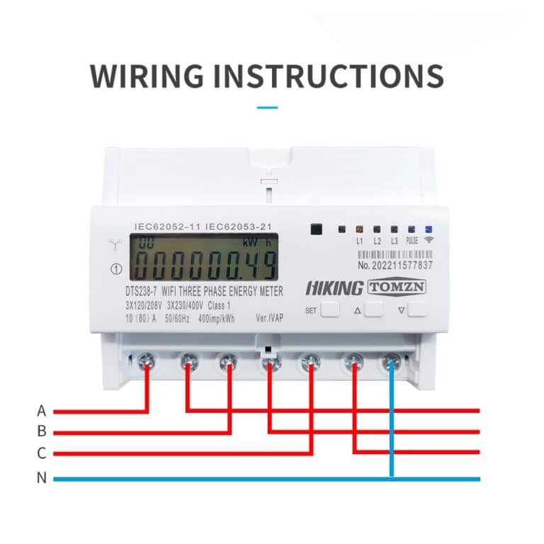 3 phase 80A TOMZN Tuya WIFI Smart Bidirectional Energy Meter timer Power Consumption Monitor kWh Meter Wattmeter SMARTLIFE - Gambar 2