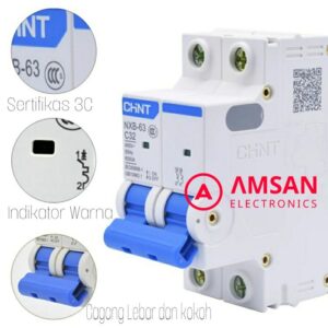 MCB AC Chint 2P 2 Pole NXB-63 type C 6kA