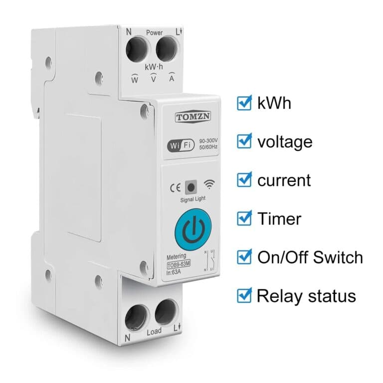 TOMZN 63A 1P+N WIFI Smart Switch Energy Meter Kwh Metering Monitoring Circuit Breaker Timer Relay MCB TUYA smartlife - Gambar 3