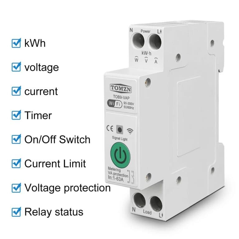 TOMZN 63A 1P+N WIFI Smart Switch Energy Meter Kwh Metering Monitoring Circuit Breaker Timer Relay MCB TUYA smartlife - Gambar 4