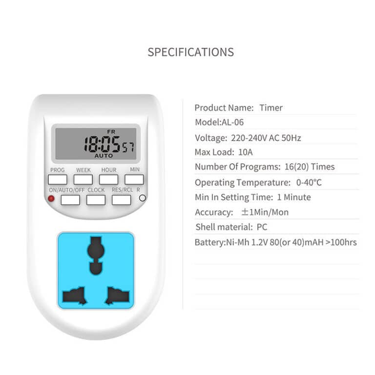 Programmable Digital Timer Switch Weekly Stop Kontak Minggu 16 Program - Gambar 2