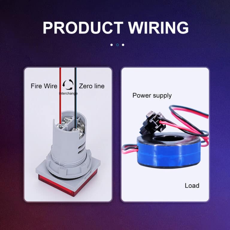 Lampu Pilot AC 60-500V 1-100A LED Digital Voltmeter Ammeter Hertz HZ Signal Lights 220V Voltage Current Meter Volt Amp Tester Detector - Gambar 4