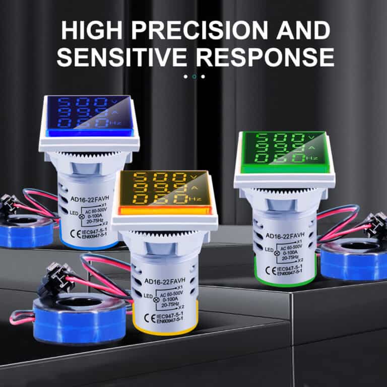 Lampu Pilot AC 60-500V 1-100A LED Digital Voltmeter Ammeter Hertz HZ Signal Lights 220V Voltage Current Meter Volt Amp Tester Detector - Gambar 2