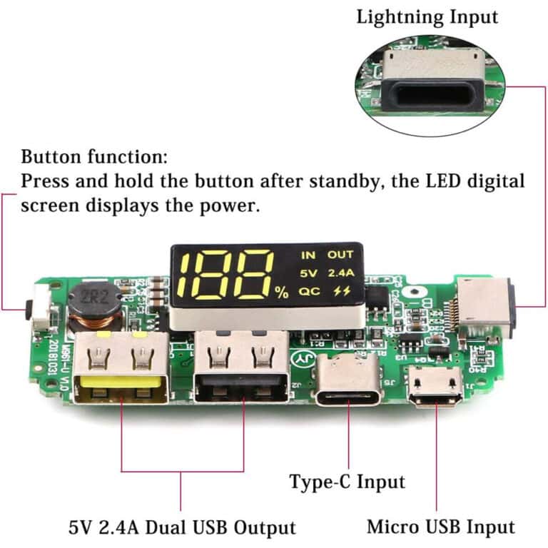 18650 Charging Board Dual USB 5V 2.4A Mobile Power Bank Module 186 50 Lithium Battery Charger Board Circuit Protection - Gambar 2