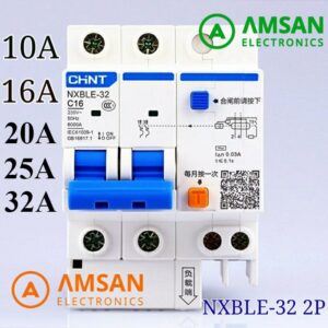 ELCB CHINT NXBLE-32 2P 10A 16A 20A 25A 32A RCBO Perlindungan Kebocoran Arus