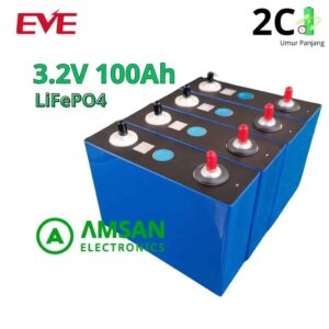 EVE LiFePO4 3.2V 100Ah Battery Lithium Iron Phospate 2C Grade A Baterai Litium