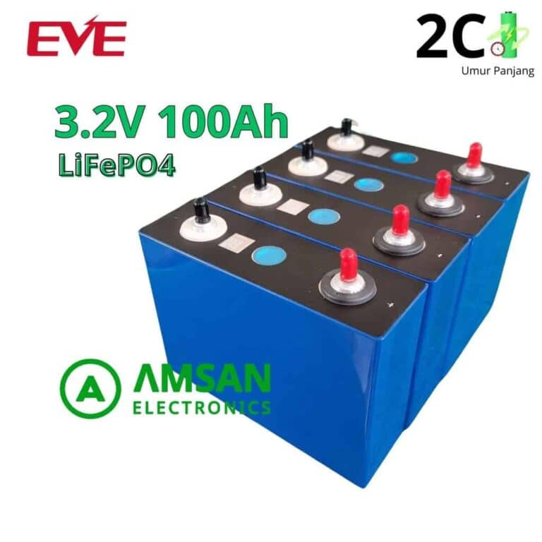 EVE LiFePO4 3.2V 100Ah Battery Lithium Iron Phospate 2C Grade A Baterai Litium