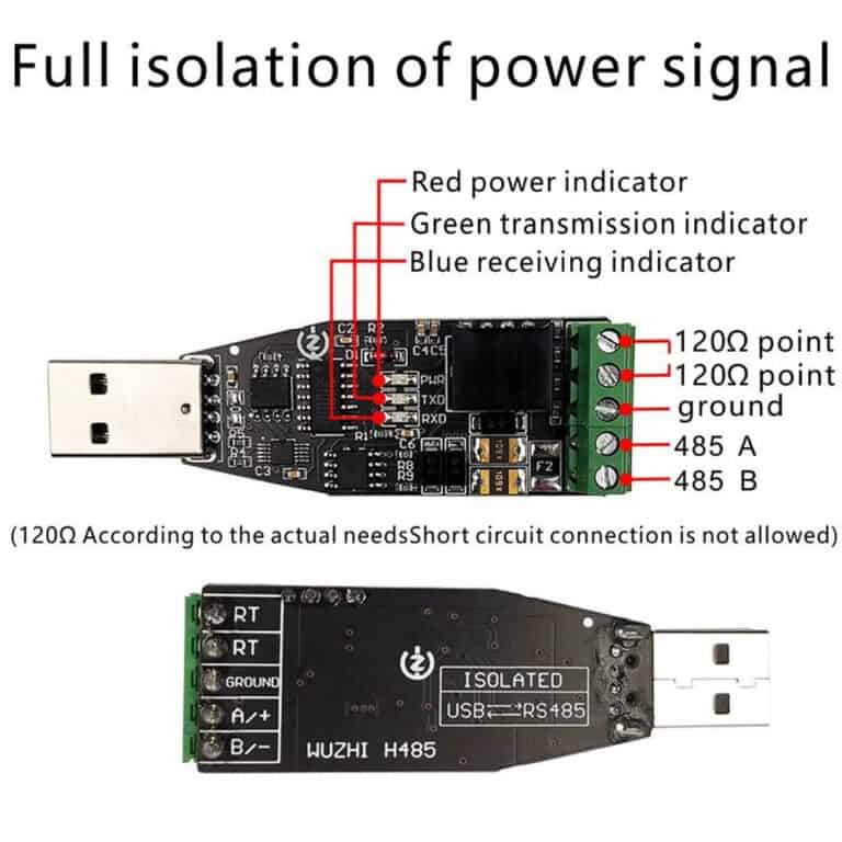 TVS ESD Protection CH340E Standard RS-485 Connector Converter Board Isolated Industrial USB To RS485 Communication Module - Gambar 3