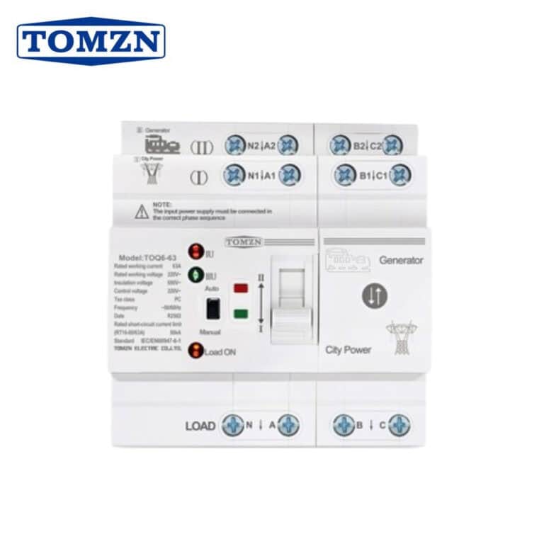 TOMZN Din Rail ATS L N 220V Sakelar Pemilih Listrik Tanpa Gangguan Transfer Otomatis Ganda Daya Kecil 2P 4P 63A TOQ6 - Gambar 2