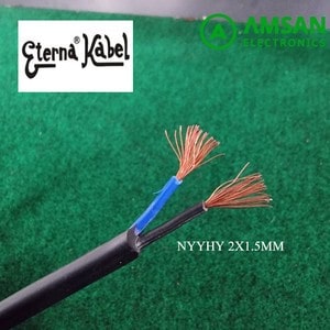 NYYHY 2X1.5mm ETERNA Kabel Serabut isi 2 Eceran Per Meter Untuk Kabel Rol Stop Kontak Indoor Outdoor Water Proof IP68