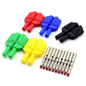 Safety Fully Insulated Test 4mm Banana Plugs Male Stackable Connectors with Banana Jack Adapters for Multimeter Test Leads Probes
